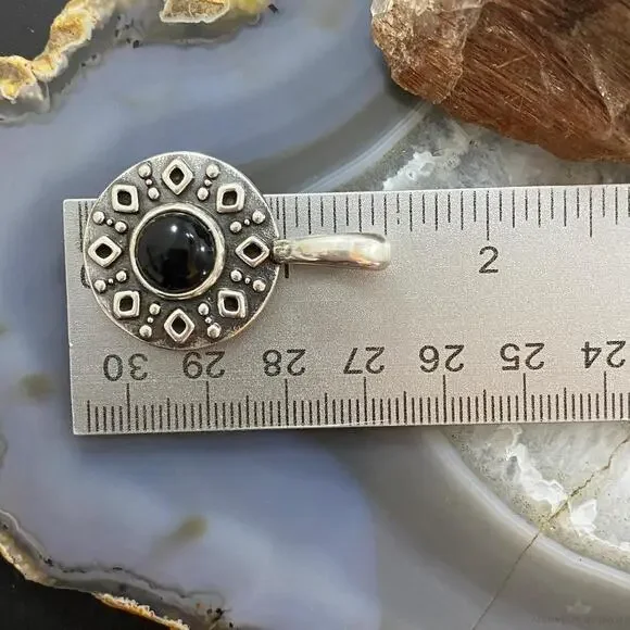 Carolyn Pollack Sterling Onyx Double Sided Decorated Serpent Pendant For Women - Picture 10 of 10